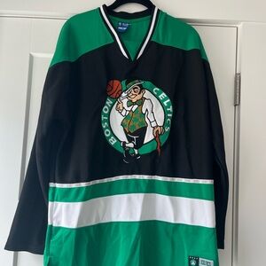 Boston Celtics Black and Green Hockey Jersey